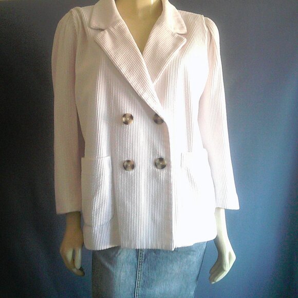 Cartonnier Anthropologie Ivory Corduroy Oversized Peacoat Sm - Picture 4 of 8